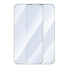 For iPhone 15 Pro Max Baseus Crystalline Series 2pcs Blue-Light Filtering Tempered Glass Screen Protector(Transparent) - 2