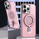 For iPhone 15 Pro Rotation Holder MagSafe Phone Case(Pink) - 1