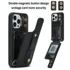 For iPhone 16 Pro Max Wristband Vertical Flip Wallet Back Cover Phone Case with Long Lanyard(Black) - 2