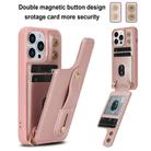 For iPhone 16 Pro Max Wristband Vertical Flip Wallet Back Cover Phone Case with Long Lanyard(Rose Gold) - 2