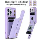 For iPhone 16 Pro Max Wristband Vertical Flip Wallet Back Cover Phone Case with Long Lanyard(Purple) - 2