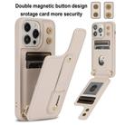 For iPhone 16 Pro Max Wristband Vertical Flip Wallet Back Cover Phone Case with Long Lanyard(White) - 2