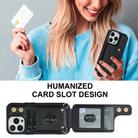 For iPhone 16 Pro Wristband Vertical Flip Wallet Back Cover Phone Case with Long Lanyard(Black) - 3