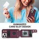 For iPhone 16 Pro Wristband Vertical Flip Wallet Back Cover Phone Case with Long Lanyard(Wine Red) - 3