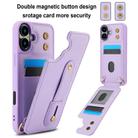 For iPhone 16 Plus Wristband Vertical Flip Wallet Back Cover Phone Case with Long Lanyard(Purple) - 2