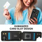 For iPhone 16 Wristband Vertical Flip Wallet Back Cover Phone Case with Long Lanyard(Black) - 3