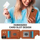 For iPhone 16 Wristband Vertical Flip Wallet Back Cover Phone Case with Long Lanyard(Brown) - 3