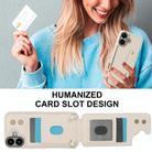 For iPhone 16 Wristband Vertical Flip Wallet Back Cover Phone Case with Long Lanyard(White) - 3