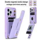 For iPhone 15 Pro Max Wristband Vertical Flip Wallet Back Cover Phone Case with Long Lanyard(Purple) - 2