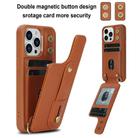 For iPhone 15 Pro Max Wristband Vertical Flip Wallet Back Cover Phone Case with Long Lanyard(Brown) - 2