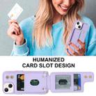 For iPhone 15 Wristband Vertical Flip Wallet Back Cover Phone Case with Long Lanyard(Purple) - 3