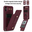 For iPhone XS Max Wristband Vertical Flip Wallet Back Cover Phone Case with Long Lanyard(Wine Red) - 2