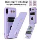 For iPhone XS Max Wristband Vertical Flip Wallet Back Cover Phone Case with Long Lanyard(Purple) - 2