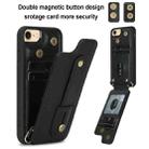 For iPhone SE 2022 / 2020 / 8 Wristband Vertical Flip Wallet Back Cover Phone Case with Long Lanyard(Black) - 2