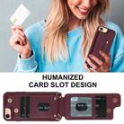 For iPhone SE 2022 / 2020 / 8 Wristband Vertical Flip Wallet Back Cover Phone Case with Long Lanyard(Wine Red) - 3
