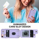 For iPhone SE 2022 / 2020 / 8 Wristband Vertical Flip Wallet Back Cover Phone Case with Long Lanyard(Purple) - 3