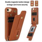 For iPhone SE 2022 / 2020 / 8 Wristband Vertical Flip Wallet Back Cover Phone Case with Long Lanyard(Brown) - 2