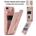 For iPhone 8 Plus / 7 Plus Wristband Vertical Flip Wallet Back Cover Phone Case with Long Lanyard(Rose Gold) - 2