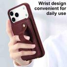 For iPhone 17 Pro Max Wristband Vertical Flip Wallet Back Cover Phone Case with Long Lanyard(Wine Red) - 2