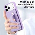 For iPhone 17 Pro Max Wristband Vertical Flip Wallet Back Cover Phone Case with Long Lanyard(Purple) - 2
