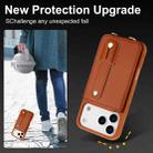 For iPhone 17 Pro Max Wristband Vertical Flip Wallet Back Cover Phone Case with Long Lanyard(Brown) - 3