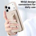 For iPhone 17 Pro Max Wristband Vertical Flip Wallet Back Cover Phone Case with Long Lanyard(White) - 2