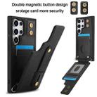 For Samsung Galaxy S25 Ultra 5G Wristband Vertical Flip Wallet Back Cover Phone Case with Long Lanyard(Black) - 2