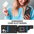 For Samsung Galaxy S25 Ultra 5G Wristband Vertical Flip Wallet Back Cover Phone Case with Long Lanyard(Black) - 3