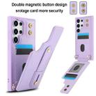 For Samsung Galaxy S25 Ultra 5G Wristband Vertical Flip Wallet Back Cover Phone Case with Long Lanyard(Purple) - 2