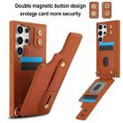 For Samsung Galaxy S25 Ultra 5G Wristband Vertical Flip Wallet Back Cover Phone Case with Long Lanyard(Brown) - 2