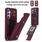 For Samsung Galaxy S25+ 5G Wristband Vertical Flip Wallet Back Cover Phone Case with Long Lanyard(Wine Red) - 2