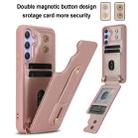 For Samsung Galaxy S25+ 5G Wristband Vertical Flip Wallet Back Cover Phone Case with Long Lanyard(Rose Gold) - 2