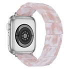 For Apple Watch 46mm / 49mm / 45mm / 44mm Stretch Rope Square Resin Watch Band(Pink Flower) - 2