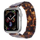 For Apple Watch 42mm / 41mm / 40mm / 38mm Stretch Rope Square Resin Watch Band(Tortoise Shell Color) - 1