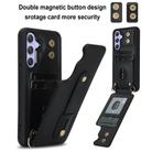 For Samsung Galaxy A55 5G Wristband Vertical Flip Wallet Back Cover Phone Case with Long Lanyard(Black) - 2