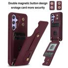 For Samsung Galaxy A55 5G Wristband Vertical Flip Wallet Back Cover Phone Case with Long Lanyard(Wine Red) - 2