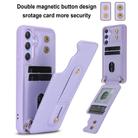 For Samsung Galaxy A35 5G Wristband Vertical Flip Wallet Back Cover Phone Case with Long Lanyard(Purple) - 2