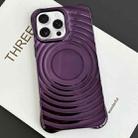 For iPhone 15 Pro Max Electroplating Wave MagSafe Phone Case(Purple) - 1