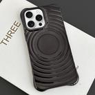 For iPhone 15 Pro Electroplating Wave MagSafe Phone Case(Black) - 1