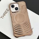 For iPhone 15 Plus Electroplating Wave MagSafe Phone Case(Gold) - 1