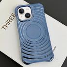 For iPhone 15 Electroplating Wave MagSafe Phone Case(Blue) - 1