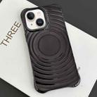 For iPhone 15 Electroplating Wave MagSafe Phone Case(Black) - 1
