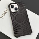 For iPhone 14 Electroplating Wave MagSafe Phone Case(Black) - 1