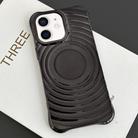 For iPhone 12 Electroplating Wave MagSafe Phone Case(Black) - 1