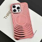 For iPhone 12 Pro Max Electroplating Wave MagSafe Phone Case(Pink) - 1