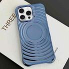 For iPhone 12 Pro Max Electroplating Wave MagSafe Phone Case(Blue) - 1