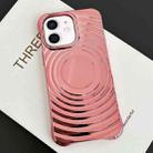 For iPhone 11 Electroplating Wave MagSafe Phone Case(Pink) - 1