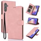 For Samsung Galaxy S24+ 5G Fantasy Skin-feel Calfskin Texture Leather Phone Case(Pink) - 1