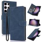 For Samsung Galaxy S24 Ultra 5G Fantasy Skin-feel Calfskin Texture Leather Phone Case(Blue) - 1