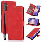For Samsung Galaxy S25+ 5G Fantasy Skin-feel Calfskin Texture Leather Phone Case(Red) - 1